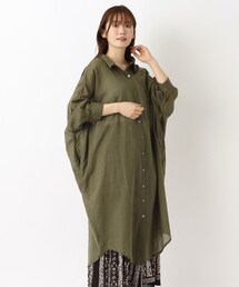 リゾート ボイル前開きロングシャツ