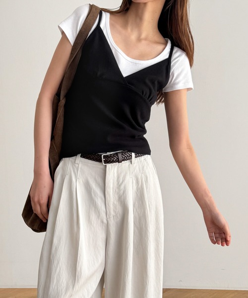 CANAL JEAN（キャナルジーン）の「HARING　カシュクールキャミソール（キャミソール・レディース・ブラウン/ブラック/チャコールグレー・ONE SIZE）」の2枚目の写真