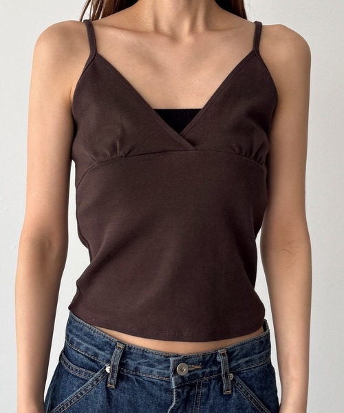 CANAL JEAN（キャナルジーン）の「HARING　カシュクールキャミソール（キャミソール・レディース・ブラウン/ブラック/チャコールグレー・ONE SIZE）」の5枚目の写真