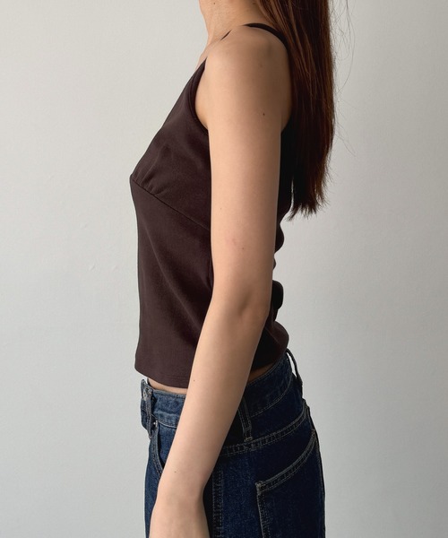 CANAL JEAN（キャナルジーン）の「HARING　カシュクールキャミソール（キャミソール・レディース・ブラウン/ブラック/チャコールグレー・ONE SIZE）」の6枚目の写真