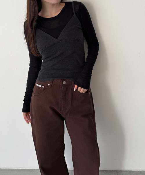 CANAL JEAN（キャナルジーン）の「HARING　カシュクールキャミソール（キャミソール・レディース・ブラウン/ブラック/チャコールグレー・ONE SIZE）」の17枚目の写真