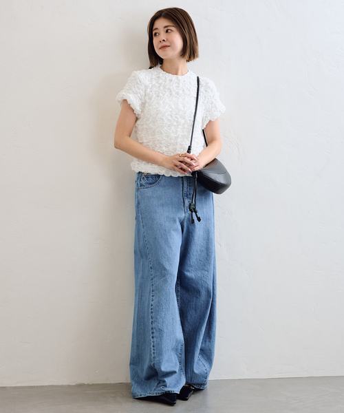 U by SPICK&SPAN（ユーバイスピックアンドスパン）の「《追加》popcorn ribon ブラウス（シャツ/ブラウス・レディース・ホワイト/ピンク/ブルー・FREE）」の8枚目の写真