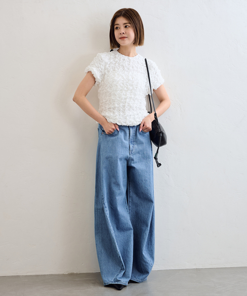U by SPICK&SPAN（ユーバイスピックアンドスパン）の「《追加》popcorn ribon ブラウス（シャツ/ブラウス・レディース・ホワイト/ピンク/ブルー・FREE）」の9枚目の写真