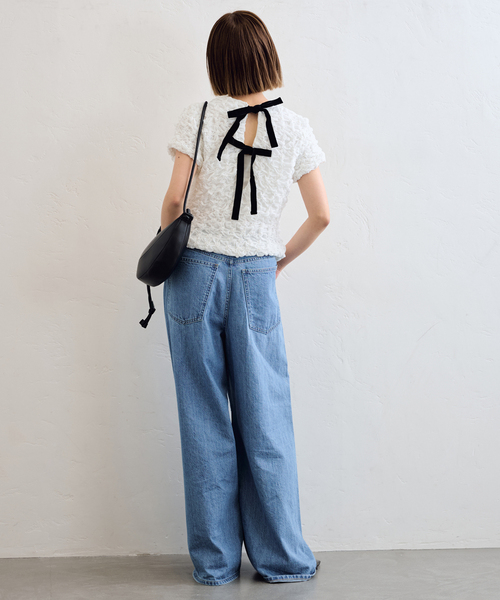 U by SPICK&SPAN（ユーバイスピックアンドスパン）の「《追加》popcorn ribon ブラウス（シャツ/ブラウス・レディース・ホワイト/ピンク/ブルー・FREE）」の11枚目の写真