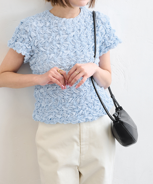 U by SPICK&SPAN（ユーバイスピックアンドスパン）の「《追加》popcorn ribon ブラウス（シャツ/ブラウス・レディース・ホワイト/ピンク/ブルー・FREE）」の13枚目の写真