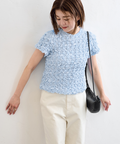 U by SPICK&SPAN（ユーバイスピックアンドスパン）の「《追加》popcorn ribon ブラウス（シャツ/ブラウス・レディース・ホワイト/ピンク/ブルー・FREE）」の14枚目の写真
