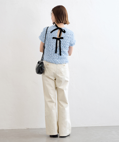 U by SPICK&SPAN（ユーバイスピックアンドスパン）の「《追加》popcorn ribon ブラウス（シャツ/ブラウス・レディース・ホワイト/ピンク/ブルー・FREE）」の21枚目の写真
