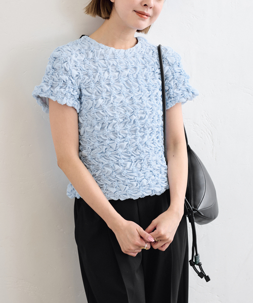 U by SPICK&SPAN（ユーバイスピックアンドスパン）の「《追加》popcorn ribon ブラウス（シャツ/ブラウス・レディース・ホワイト/ピンク/ブルー・FREE）」の22枚目の写真
