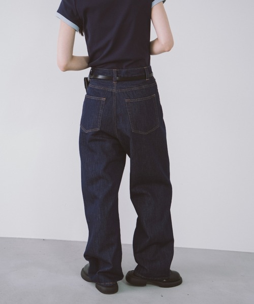 duei(デュイ)の「ハイウエストワイドデニムパンツ(デニムパンツ・レディース・インディゴブルー・マルチサイズ)」の4枚目の写真