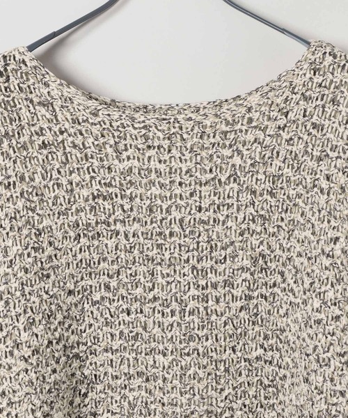 JEANASIS（ジーナシス）の「3GMIXショートテープヤーン/589936（ニット/セーター・レディース・アイボリー/グレー系その他/ブラック・FREE）」の5枚目の写真