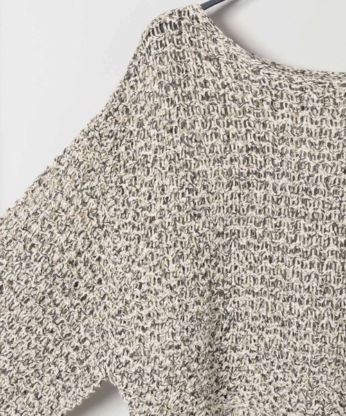 JEANASIS（ジーナシス）の「3GMIXショートテープヤーン/589936（ニット/セーター・レディース・アイボリー/グレー系その他/ブラック・FREE）」の6枚目の写真