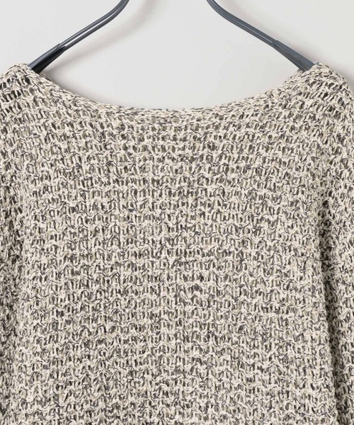 JEANASIS（ジーナシス）の「3GMIXショートテープヤーン/589936（ニット/セーター・レディース・アイボリー/グレー系その他/ブラック・FREE）」の9枚目の写真