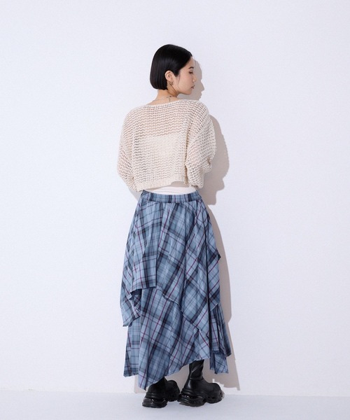 JEANASIS（ジーナシス）の「3GMIXショートテープヤーン/589936（ニット/セーター・レディース・アイボリー/グレー系その他/ブラック・FREE）」の20枚目の写真