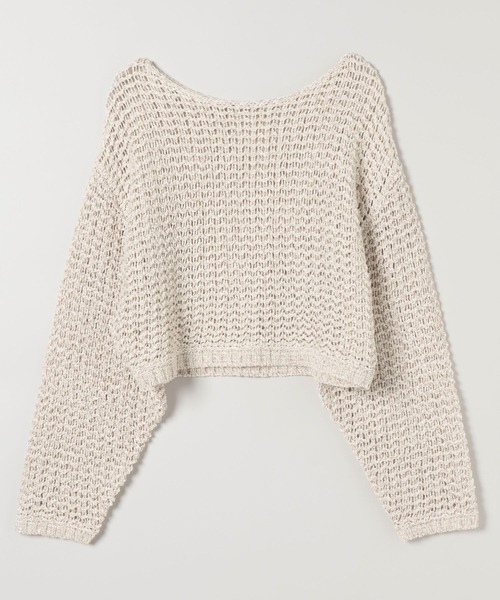 JEANASIS（ジーナシス）の「3GMIXショートテープヤーン/589936（ニット/セーター・レディース・アイボリー/グレー系その他/ブラック・FREE）」の22枚目の写真