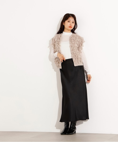 PS/低身長サイズ】サテンナロースカート（スカート）｜N.（N. Natural