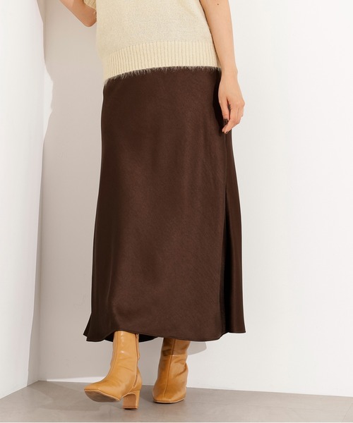 PS/低身長サイズ】サテンナロースカート（スカート）｜N.（N. Natural