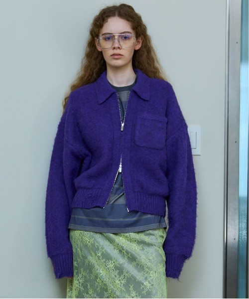 Soutien Collar Zip Knit Cardigan/ステンカラージップニットカーデ