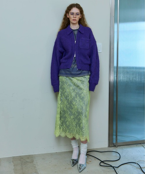 Soutien Collar Zip Knit Cardigan/ステンカラージップニットカーデ