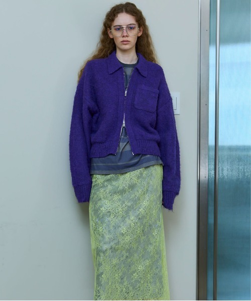 Soutien Collar Zip Knit Cardigan/ステンカラージップニットカーデ