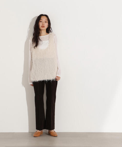 N.(N. Natural Beauty Basic)(エヌエヌナチュラルビューティーベーシック)の「フリンジベスト(ベスト・レディース・オフホワイト/ベージュ・MEDIUM)」の16枚目の写真