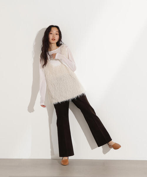 N.(N. Natural Beauty Basic)(エヌエヌナチュラルビューティーベーシック)の「フリンジベスト(ベスト・レディース・オフホワイト/ベージュ・MEDIUM)」の17枚目の写真