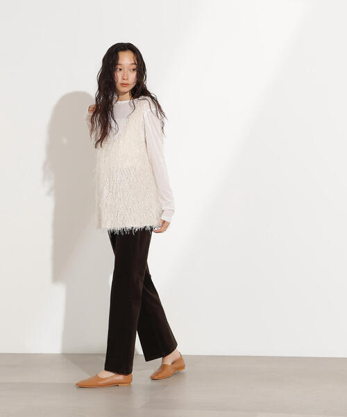 N.(N. Natural Beauty Basic)(エヌエヌナチュラルビューティーベーシック)の「フリンジベスト(ベスト・レディース・オフホワイト/ベージュ・MEDIUM)」の21枚目の写真