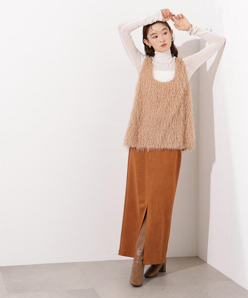 N.(N. Natural Beauty Basic)(エヌエヌナチュラルビューティーベーシック)の「フリンジベスト(ベスト・レディース・オフホワイト/ベージュ・MEDIUM)」の9枚目の写真