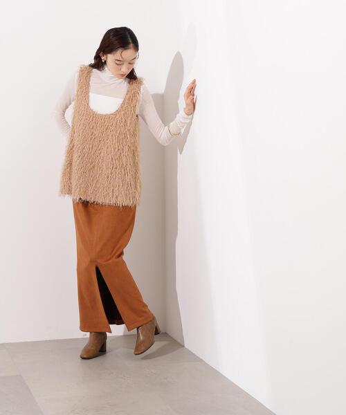 N.(N. Natural Beauty Basic)(エヌエヌナチュラルビューティーベーシック)の「フリンジベスト(ベスト・レディース・オフホワイト/ベージュ・MEDIUM)」の12枚目の写真