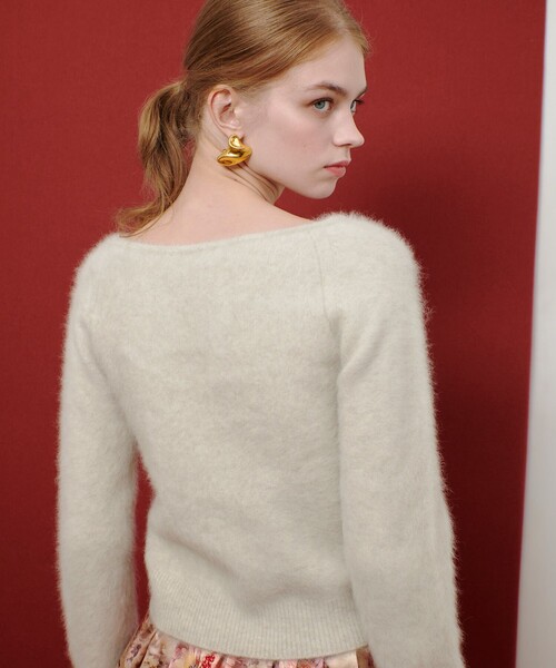 カシミヤファー加工プルオーバー セール】【LOULOU WILLOUGHBY】カシミヤブレンドファー加工プル