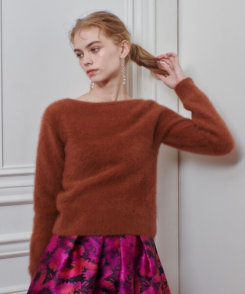 LOULOU WILLOUGHBY（ルルウィルビー）の「【LOULOU WILLOUGHBY】カシミヤブレンドファー加工プルオーバー（ニット/セーター・レディース・ライトピンク/ライトベージュ/キャメル/ブラック・2）」の14枚目の写真