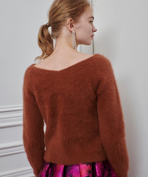 週末お値下げ‼️LOULOU WILLOUGHBY モヘアニット LOULOU WILLOUGHBY】カシミヤブレンドファー加工プルオーバー（ニット