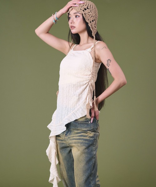 dispark（ディスパーク）の「DISPARK/レースフリルヘムキャミワンピ（ワンピース・レディース・アイボリー・FREE）」の7枚目の写真