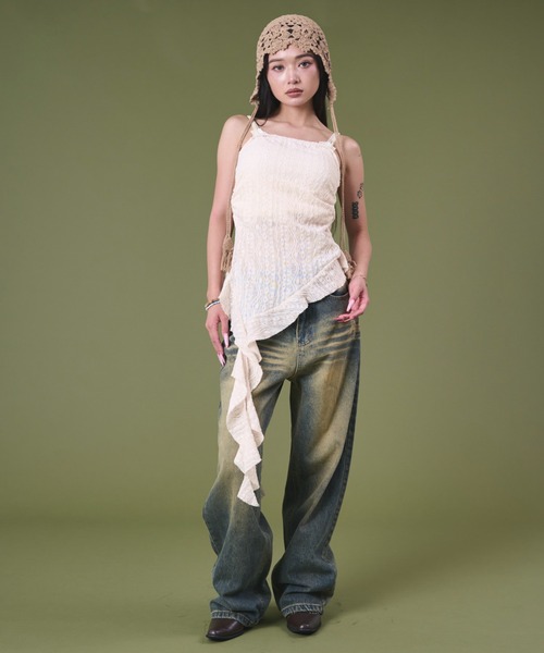 dispark（ディスパーク）の「DISPARK/レースフリルヘムキャミワンピ（ワンピース・レディース・アイボリー・FREE）」の9枚目の写真