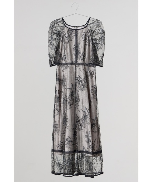 結婚式二次会 同窓会 パーティードレス オケージョンドレス お呼ばれワンピース セール】ドローイングフラワードレス パーティードレス オケージョン