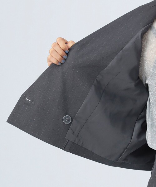 セール】ラメ ストライプ クロップド ジャケット（テーラード