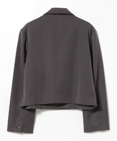 セール】ラメ ストライプ クロップド ジャケット（テーラード