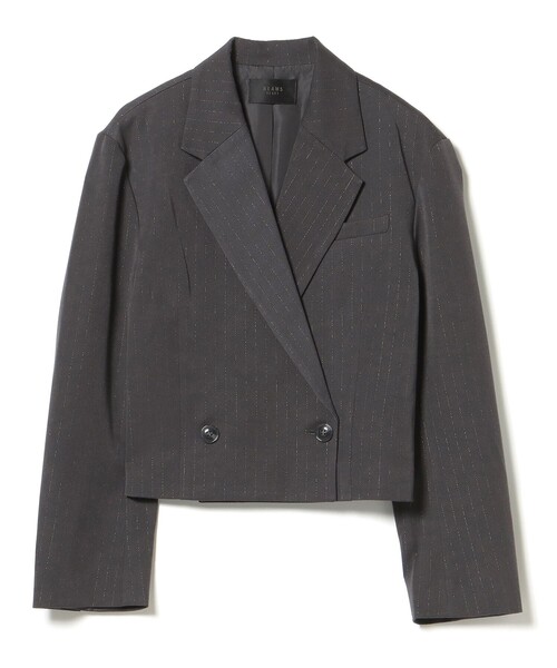 セール】ラメ ストライプ クロップド ジャケット（テーラード