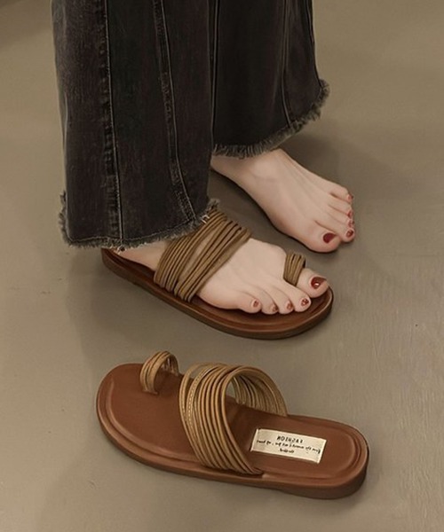 Miniministore(ミニミニストア)の「トングサンダル コードストラップサンダル(サンダル・レディース・ブラウン/シルバー/ブラック/ゴールド・22.5cm/23.0cm/23.5cm/24.0cm/24.5cm)」の2枚目の写真