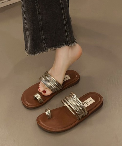 Miniministore(ミニミニストア)の「トングサンダル コードストラップサンダル(サンダル・レディース・ブラウン/シルバー/ブラック/ゴールド・22.5cm/23.0cm/23.5cm/24.0cm/24.5cm)」の4枚目の写真
