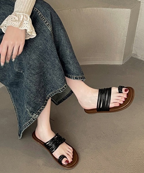 Miniministore(ミニミニストア)の「トングサンダル コードストラップサンダル(サンダル・レディース・ブラウン/シルバー/ブラック/ゴールド・22.5cm/23.0cm/23.5cm/24.0cm/24.5cm)」の8枚目の写真