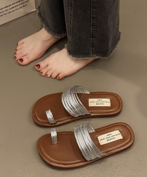 Miniministore(ミニミニストア)の「トングサンダル コードストラップサンダル(サンダル・レディース・ブラウン/シルバー/ブラック/ゴールド・22.5cm/23.0cm/23.5cm/24.0cm/24.5cm)」の14枚目の写真