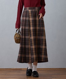 チェックプリーツセットスカート