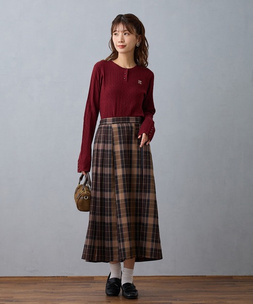 NICOLE CLUB(ニコル クラブ)の「チェックプリーツセットスカート(スカート・レディース・ブルー/ブラウン/レッド・MEDIUM)」の5枚目の写真