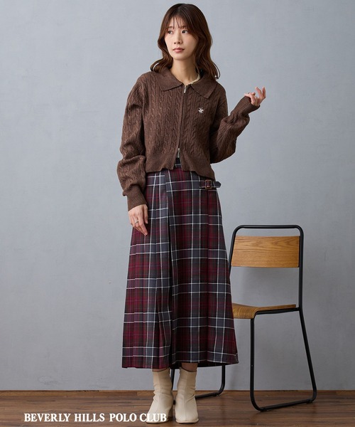 NICOLE CLUB(ニコル クラブ)の「チェックプリーツセットスカート(スカート・レディース・ブルー/ブラウン/レッド・MEDIUM)」の6枚目の写真