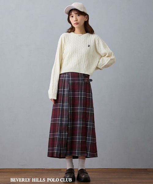 NICOLE CLUB(ニコル クラブ)の「チェックプリーツセットスカート(スカート・レディース・ブルー/ブラウン/レッド・MEDIUM)」の8枚目の写真