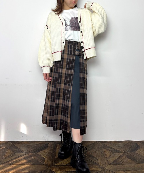 NICOLE CLUB(ニコル クラブ)の「チェックプリーツセットスカート(スカート・レディース・ブルー/ブラウン/レッド・MEDIUM)」の9枚目の写真