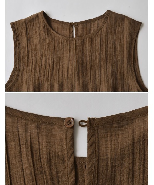 Re:EDIT（リエディ）の「[接触冷感][2点セット]シアーリネンタッチパンツセットアップ（セットアップ・レディース・カーキ/ブラック/ブラウン・MEDIUM）」の17枚目の写真