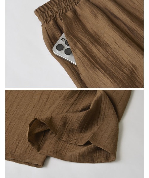 Re:EDIT（リエディ）の「[接触冷感][2点セット]シアーリネンタッチパンツセットアップ（セットアップ・レディース・カーキ/ブラック/ブラウン・MEDIUM）」の20枚目の写真