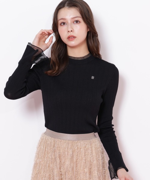 JILL by JILL STUART(ジルバイジルスチュアート)の「◇シアーフリルニット(ニット/セーター・レディース・グリーン/ホワイト/ブラック/ブルー・FREE)」の2枚目の写真
