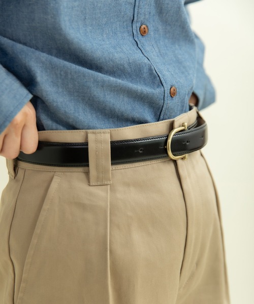 CHILD WOMAN（チャイルドウーマン）の「真鍮ひっかけバックル 牛革ベルト（ベルト・レディース・ブラック/ダークブラウン・FREE）」の4枚目の写真